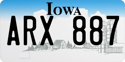 IA license plate ARX887