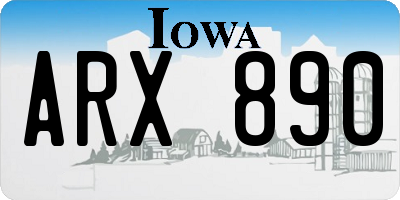 IA license plate ARX890