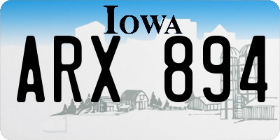 IA license plate ARX894