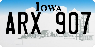 IA license plate ARX907
