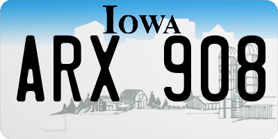 IA license plate ARX908