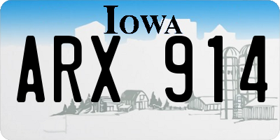 IA license plate ARX914