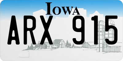 IA license plate ARX915