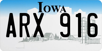 IA license plate ARX916