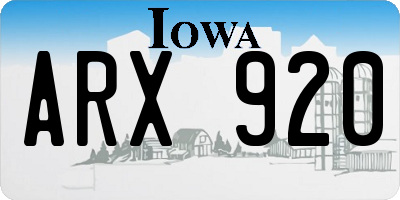 IA license plate ARX920