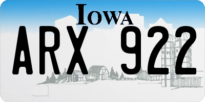 IA license plate ARX922
