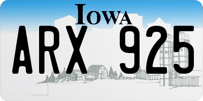IA license plate ARX925