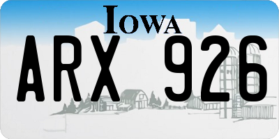IA license plate ARX926