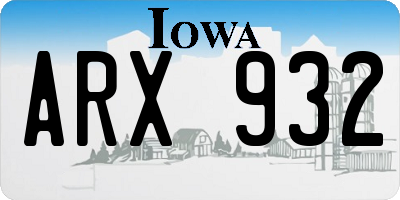 IA license plate ARX932