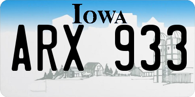 IA license plate ARX933