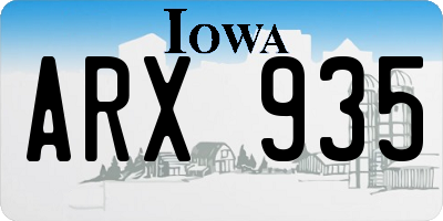 IA license plate ARX935