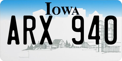 IA license plate ARX940