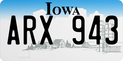 IA license plate ARX943