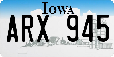 IA license plate ARX945