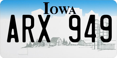 IA license plate ARX949