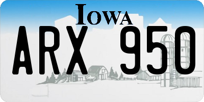 IA license plate ARX950