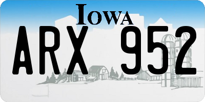 IA license plate ARX952