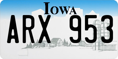 IA license plate ARX953