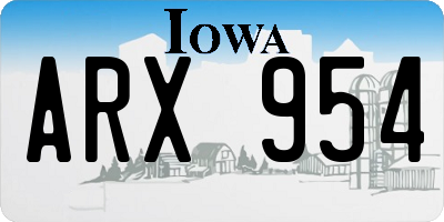 IA license plate ARX954