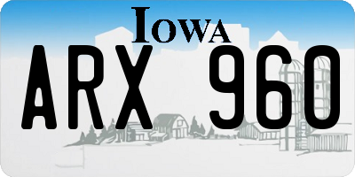 IA license plate ARX960