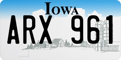 IA license plate ARX961