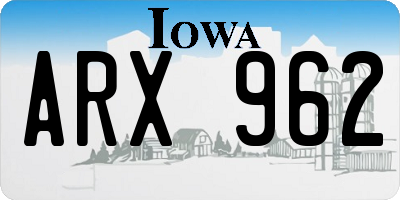 IA license plate ARX962