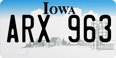 IA license plate ARX963