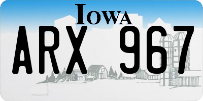 IA license plate ARX967