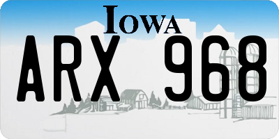 IA license plate ARX968
