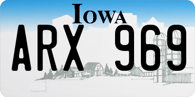 IA license plate ARX969