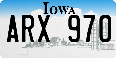 IA license plate ARX970