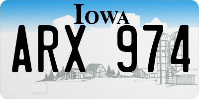 IA license plate ARX974