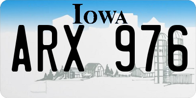 IA license plate ARX976
