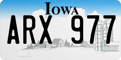 IA license plate ARX977