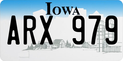IA license plate ARX979