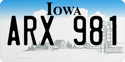 IA license plate ARX981