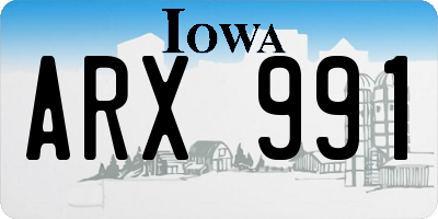 IA license plate ARX991