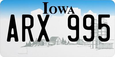 IA license plate ARX995