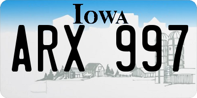 IA license plate ARX997
