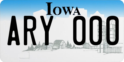 IA license plate ARY000