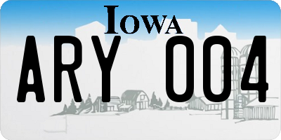 IA license plate ARY004