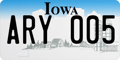 IA license plate ARY005