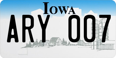 IA license plate ARY007