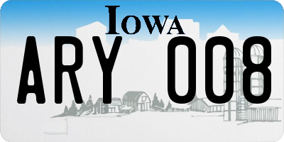IA license plate ARY008
