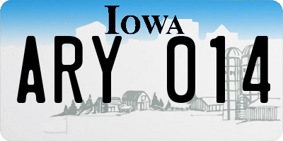 IA license plate ARY014