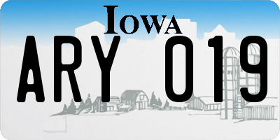 IA license plate ARY019