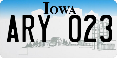 IA license plate ARY023