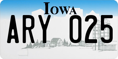 IA license plate ARY025