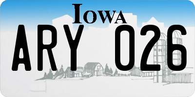 IA license plate ARY026