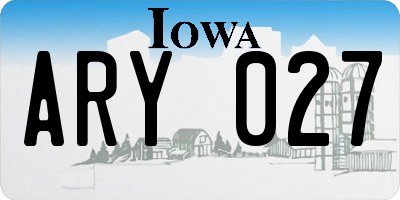 IA license plate ARY027